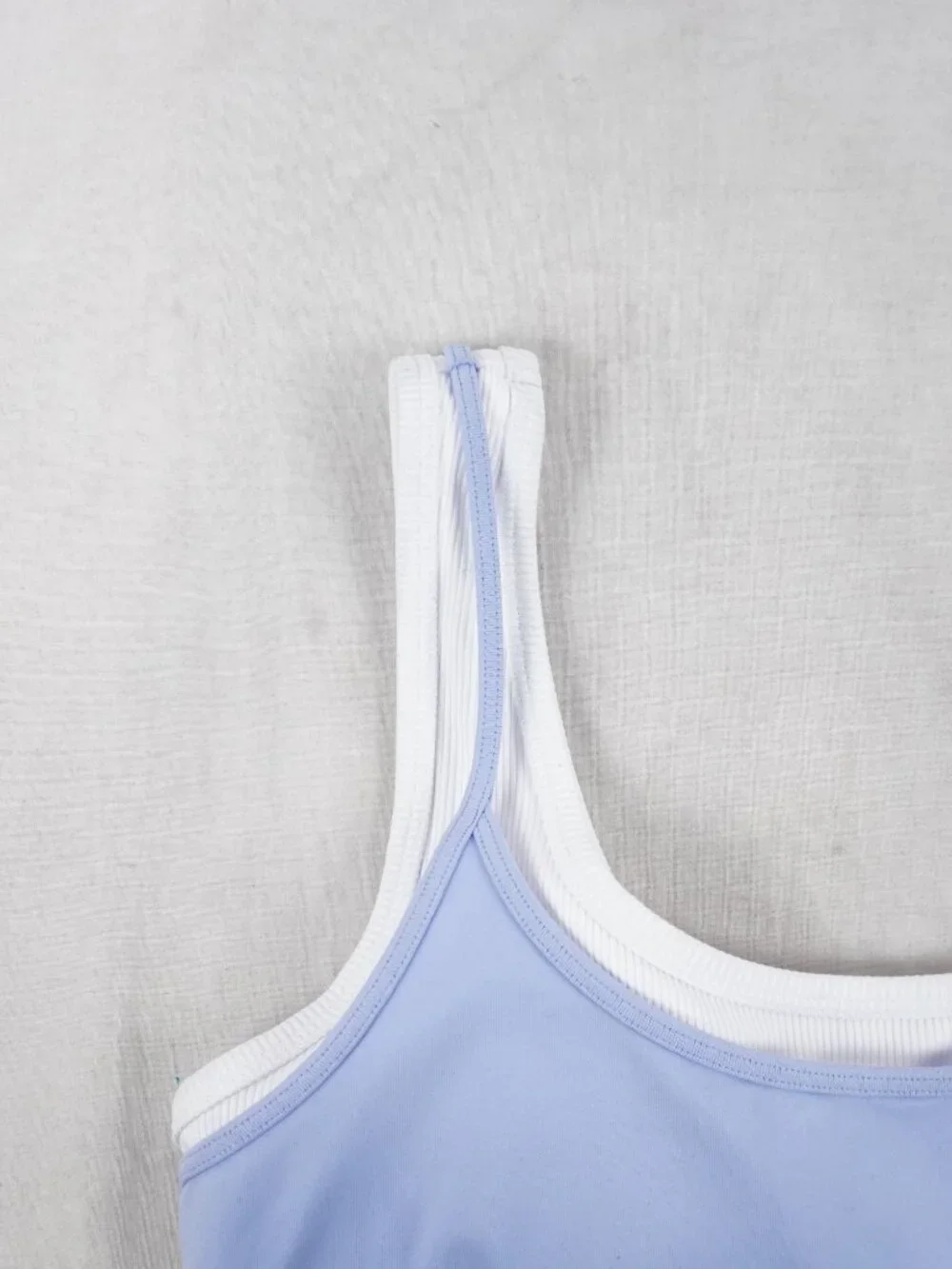 Alo Airbrush Better Together Sports Bra In Seashell Blue/White - Size M - NWT